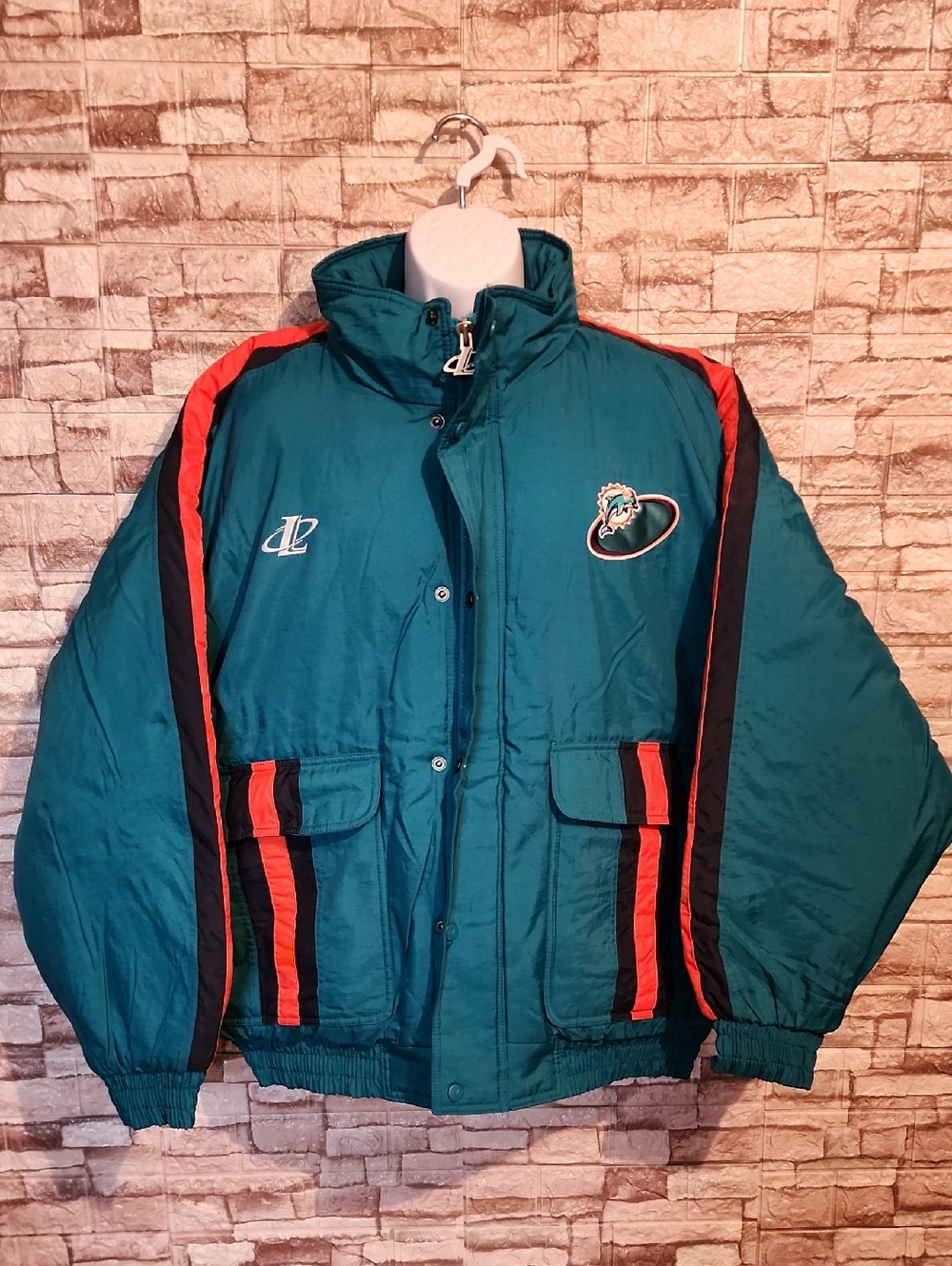 Miami Dolphins  Blue Full Zip  Winter Jacket